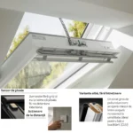 Fereastră de mansardă Velux GLU 006121/30 cu acționare electrică sau solară, finisaj alb din poliuretan
