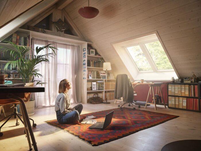 Fereastră de mansardă VELUX GLL – sticlă 85 – lemn lăcuit - imagine 5