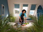 Rulou opac VELUX DKL FK06 1085S – bej, cu șine laterale din aluminiu - imagine 4