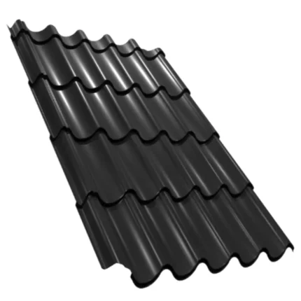 Țiglă metalică Lindab Nordic 400 – profil clasic, culoare negru