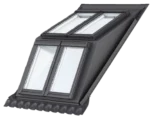 Lucarnă VELUX 2x2 cu finisaj exterior negru – vedere din exterior