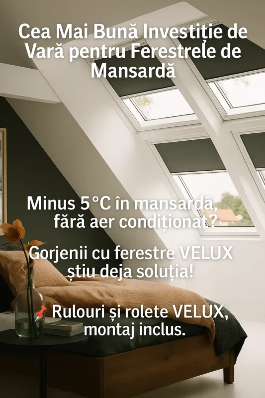 Rulouri VELUX pentru ferestre de mansardă – montaj inclus în Gorj
