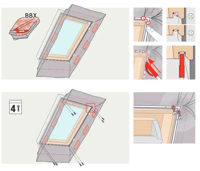 Finisaj interior VELUX LSB / LSC / LSD – PVC alb (pentru ferestre de mansardă) - imagine 4
