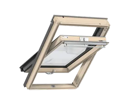 VELUX GLL B – sticlă 85, mâner jos Fereastră de mansardă VELUX GLL B cu mâner jos și articulare mediană