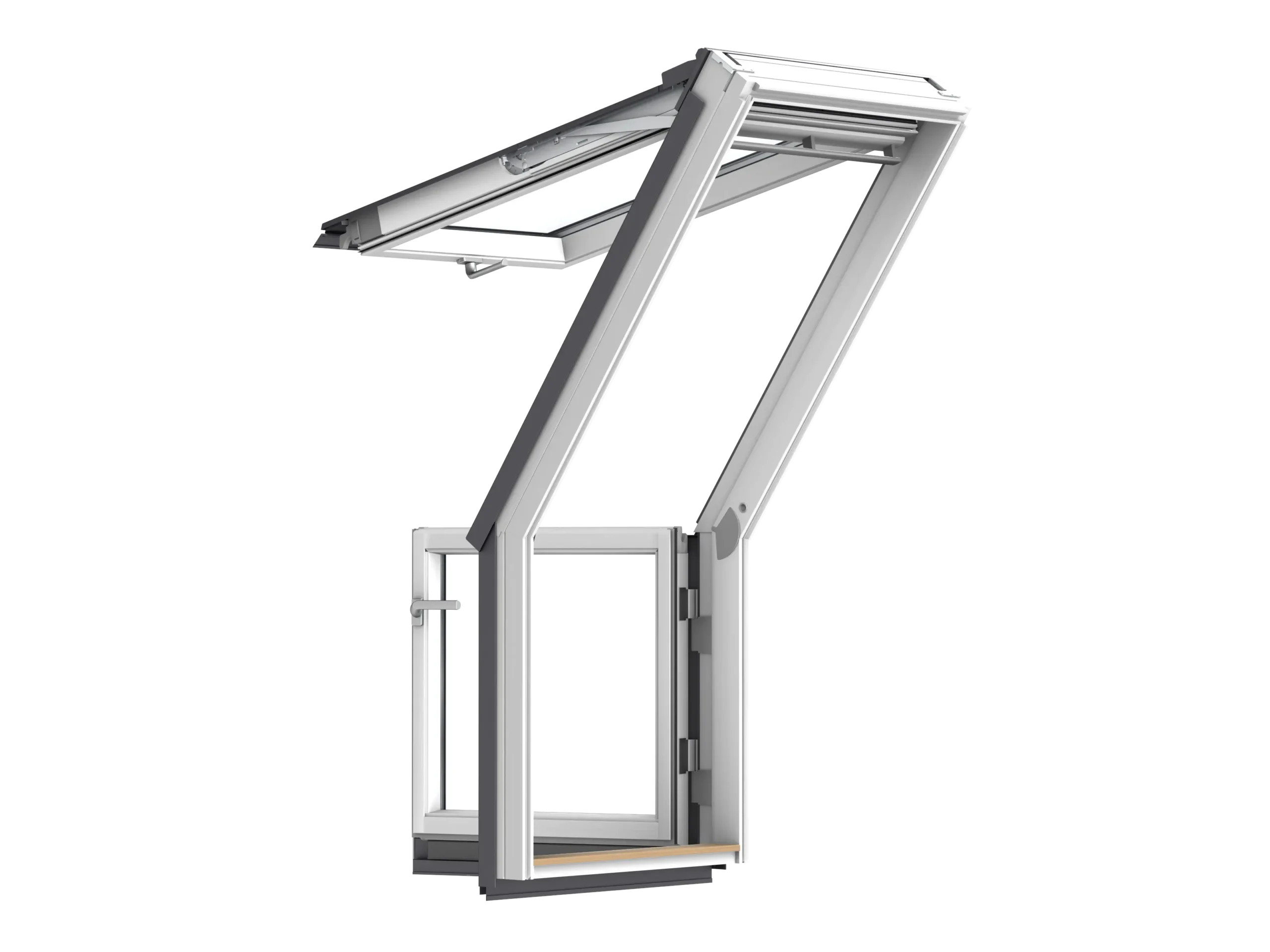 velux-gel-2065-oficial Fereastră VELUX GEL pentru ieșire pe terasă, din lemn vopsit alb