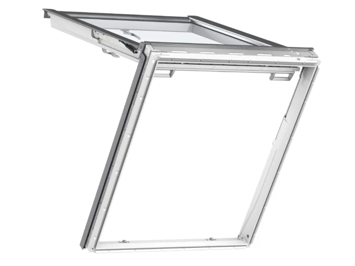 Fereastră VELUX GTU din poliuretan alb, pentru ieșire pe acoperiș