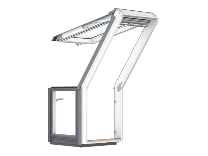 Element vertical VELUX cu deschidere pentru terasă, finisaj alb